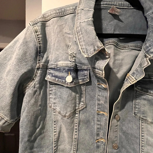 Zig Zag Stripe Denim Shirt / Jacket - Size 2XL - Picture 3 of 10